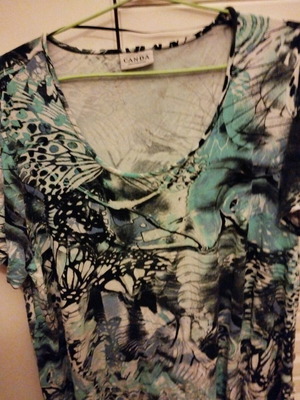 CANDA women's blouse XL viscose printed summer lightly used