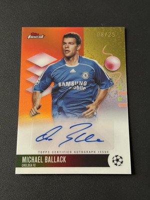 Michael Ballack Orange Wave Auto 08/25 Topps Finest UCC card new