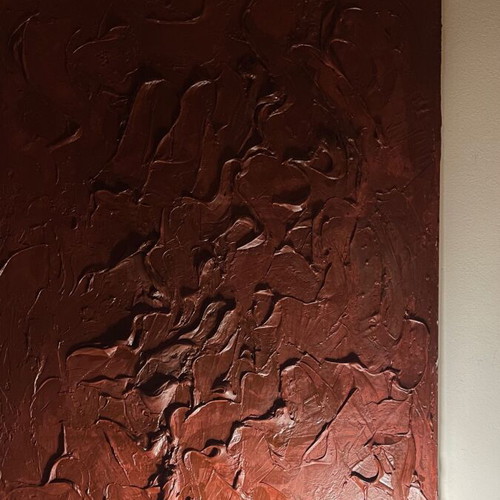 Contemporary acrylic painting with putty texture