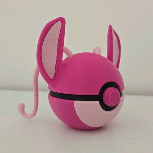 Angel Stitch Pokéball with keychain made to order