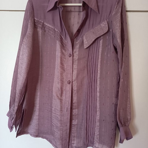 Conos women's purple shirt with pleats, size medium