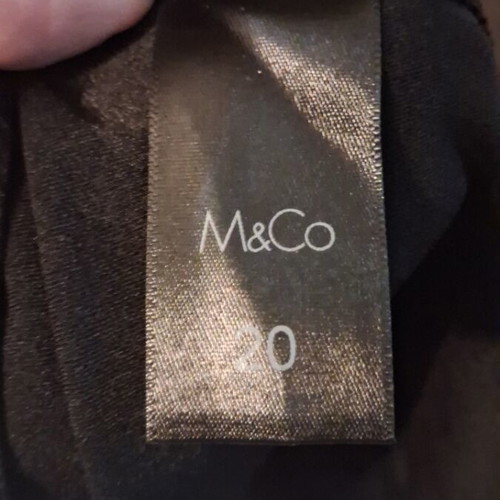 M&Co black long dress size UK 20 like new with fabric belt