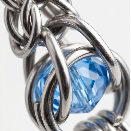 Gothic earrings with blue stone made of stainless steel, new