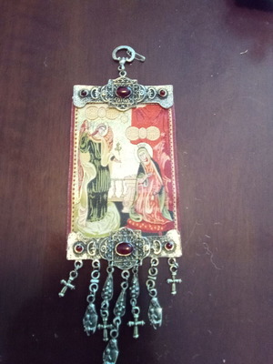 Handmade cotton image with metal details like new