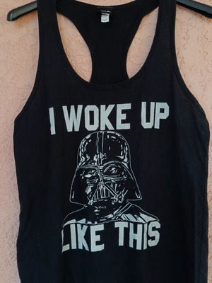 Star Wars Darth Vader "I Woke Up Like This" Racerback Tank Top, black, XL