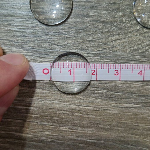 Glass cabochon new, pack of 47 pieces 1.8cm