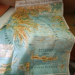 Map of Greece used, old physical and political