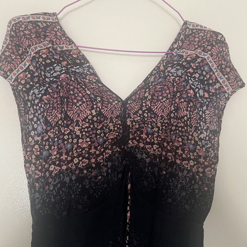 Oysho black maxi dress used, beach style with side slits