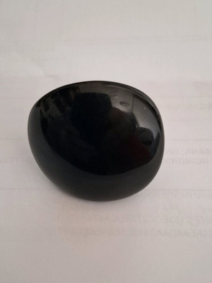 Black ring large impressive, new, plastic, size 55-56
