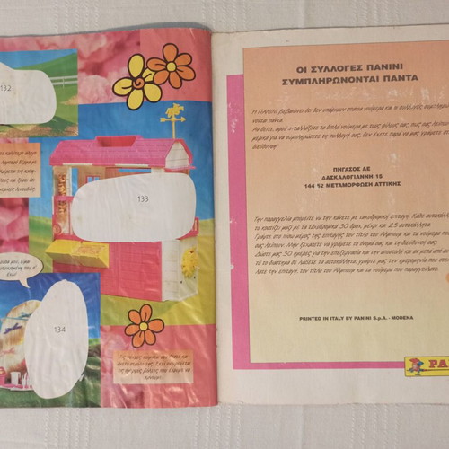 Panini Barbie 1996 sticker album used, nearly empty with 6 stickers