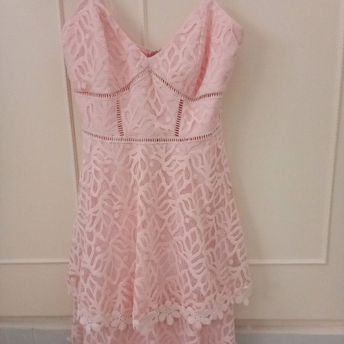 Lace mini dress pink new with adjustable straps