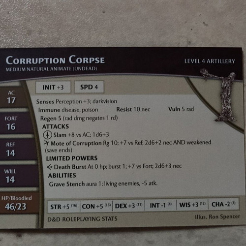 Dungeons & Dragons Demonweb Corruption Corpse figure #46/60