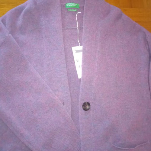 Benetton cardigan new 100% wool, purple