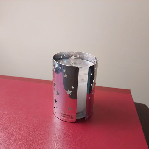 Vintage tealight holder with lacquer coated and new candle