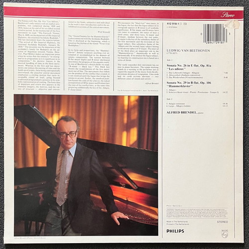 Beethoven Piano Sonatas "Hammerklavier" "Les adieux" Alfred Brendel