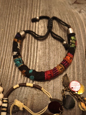 Boho style bracelets used, assorted