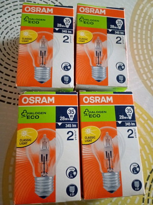 Osram Halogen Eco bulbs new, pack of 4, 28W=35W, E27