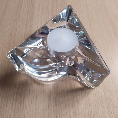 Decorative modern crystal tealight holder with candle