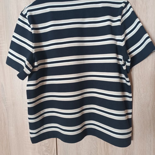 COS Clean Cut T-Shirt Like New Size L Black Beige Stripes