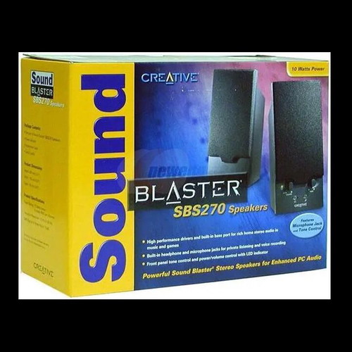 Creative Sound Blaster SBS270 stereo speakers set used with AC/DC adapter