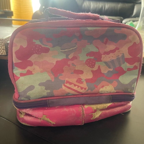 Lunch bag for girl used, worn and torn
