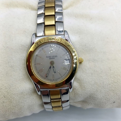 Favre Leuba wristwatch battery-powered like new, women's, gold and silver