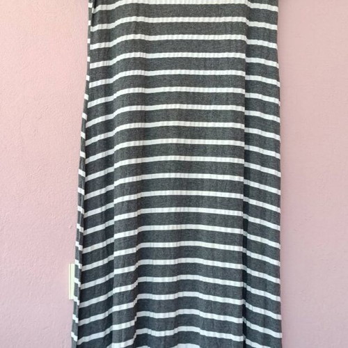 RELAXX by EXIST plus size maxi dress, grey and white stripes