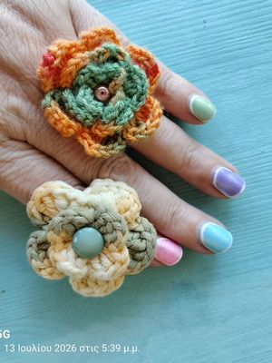 Handmade rings with open band, set of two