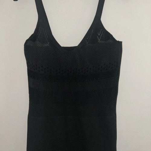 Midi dress like new, black, elastic fabric