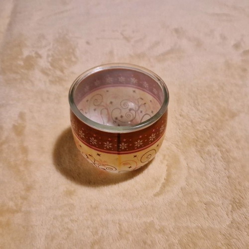 Glass candle holder used