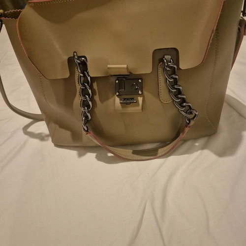 FRNC shoulder bag like new with metal chain beige