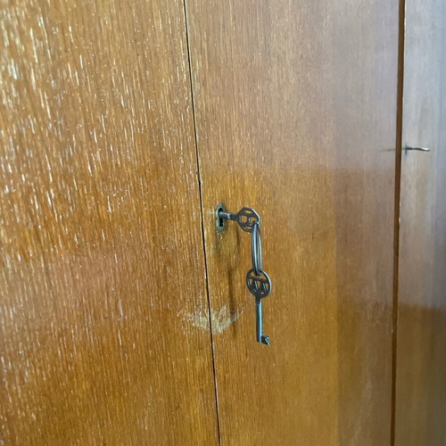 Wardrobe walnut handmade 1960 used