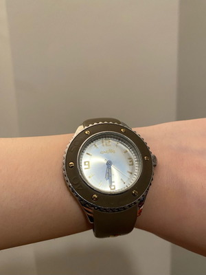 Oxette watch with khaki silicone strap like new