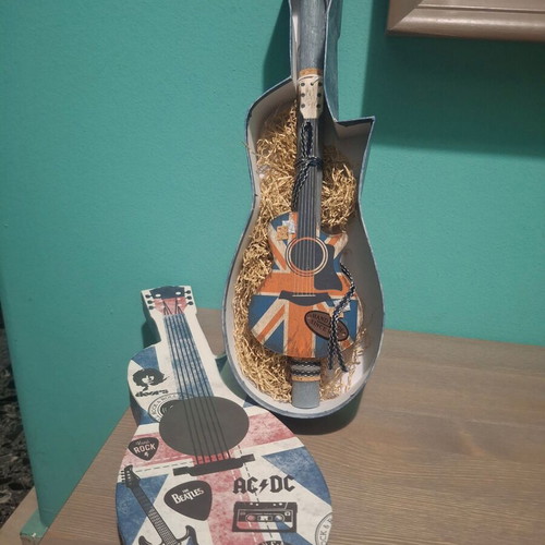 Handmade Easter Candle with Decorative Guitar Box, New