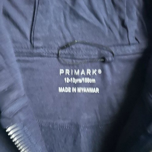 Cotton zip up kids jacket Primark new, dark blue 12-13 years 158cm