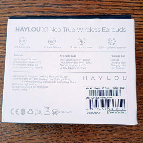 Haylou X1 Neo Bluetooth earbuds like new