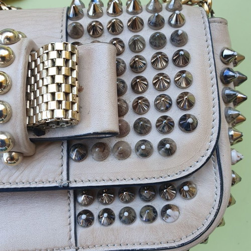 Christian Louboutin crossbody bag used, gray and beige