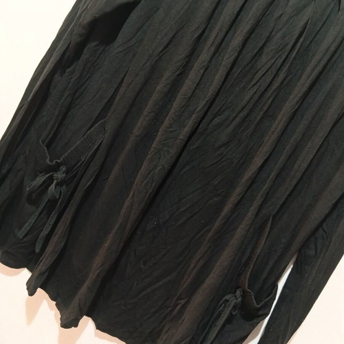 Black thin blouse size XL/XXL with pockets and bows