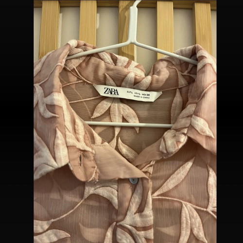 Zara dress kaftan large pink semi-transparent like new