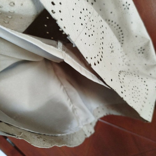 Dress made of genuine leather beige, like new, size S