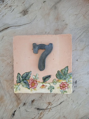Decorative Handmade House Numbers Teracotta Tile Custom Order