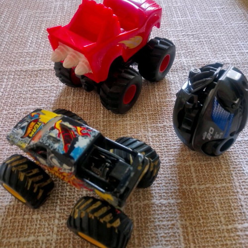 Set of 3 used authentic toy cars Blaze, Jackson Storm, Hot Wheels