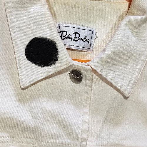 Betty Barclay jacket white hand-painted, XL, like new