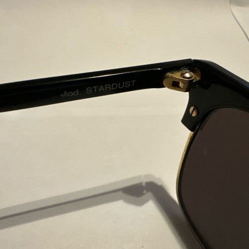 Vintage ItaloOptik Stardust sunglasses black and gold NOS
