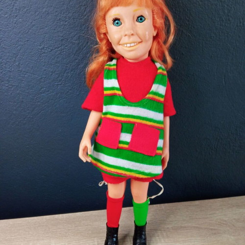 Pippi Longstocking Lyra doll used, vintage, height 45 cm