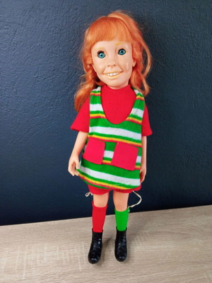 Pippi Longstocking Lyra doll used, vintage, height 45 cm