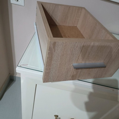 Wooden desk like new 90x70cm with drawer and cable hole