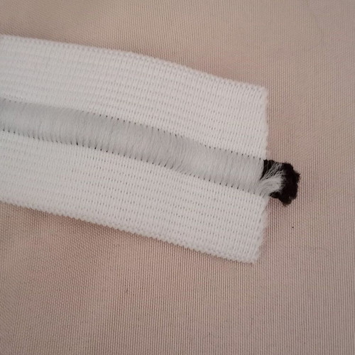 White flat elastic 3.5cm with black cord new, 8 meters