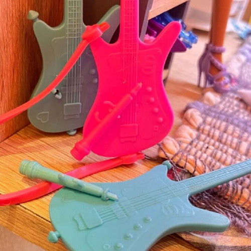 Guitar with microphone used, blue bibi-bo