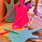 Guitar with microphone used, blue bibi-bo